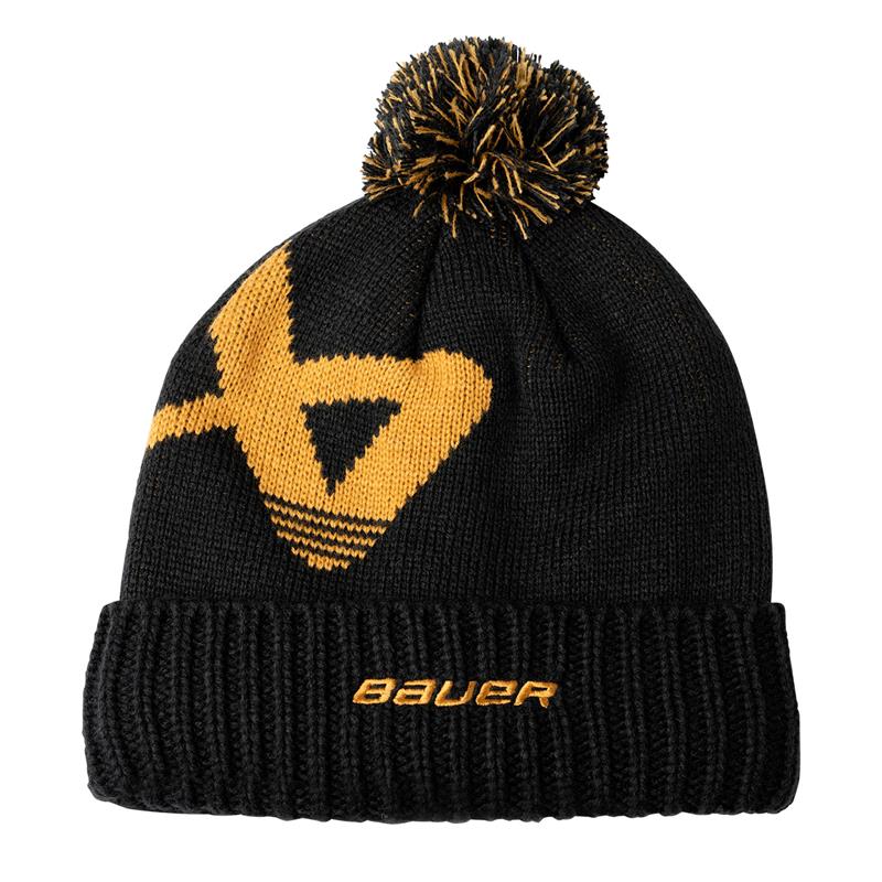 Bonnet Bauer Pompom Intersia - Enfant (Noir, Enfant) - Photo 1
