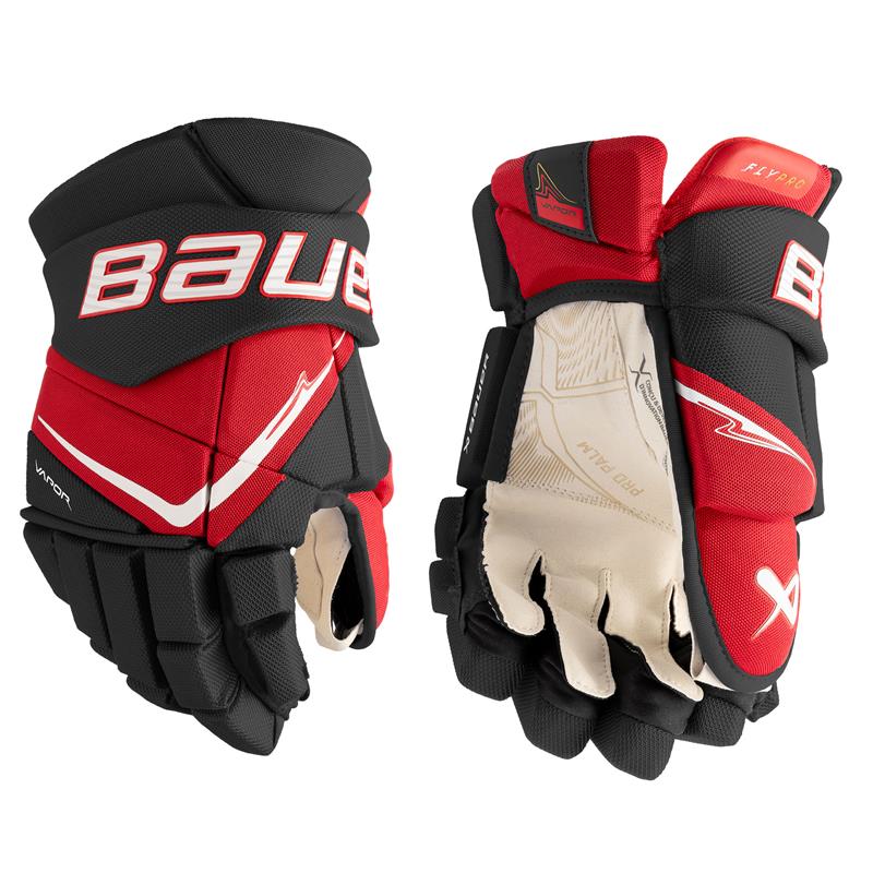 Gants Bauer Vapor FLYPRO (Noir - Rouge, Sénior 14&#39;&#39;) <br /><span class=&#39;messagePreCommande&#39;>Précommande - Livraison mi aout</span> - Photo 1
