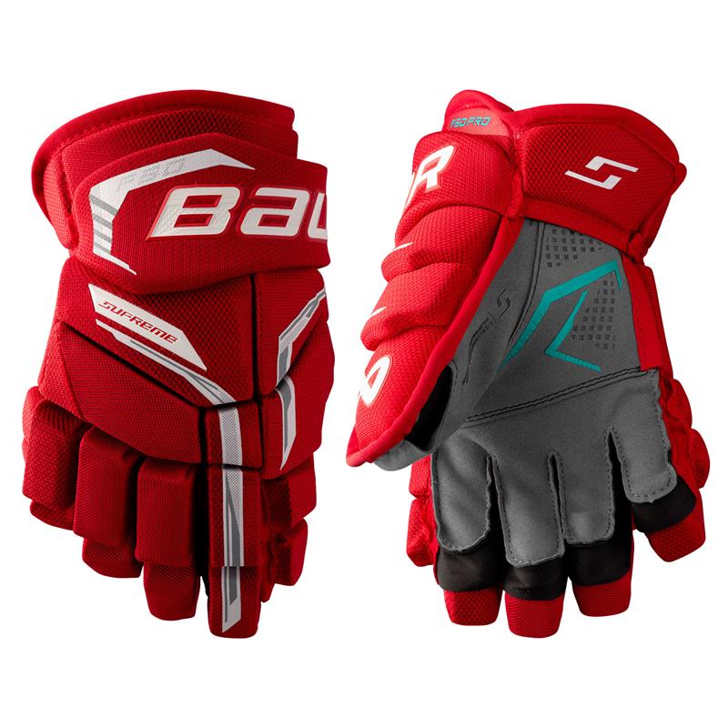 Gants Bauer Supreme F50 PRO (Rouge, Junior 10'') <br /><span class='messagePreCommande'>Précommande - Disponible mi-juillet</span> - Photo 1